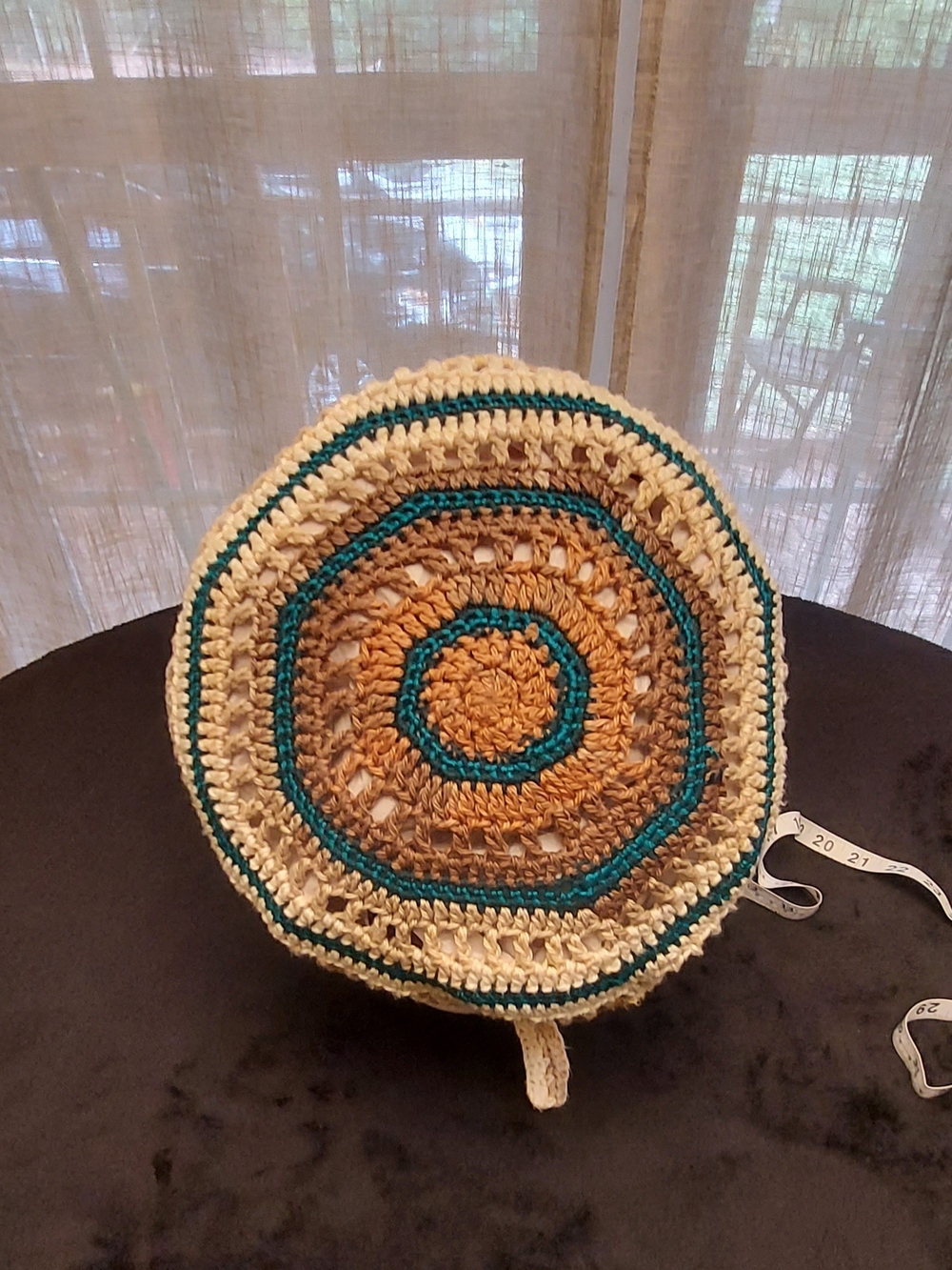 Crochet Bonnet Style Hat/Cap/Hair Covering
